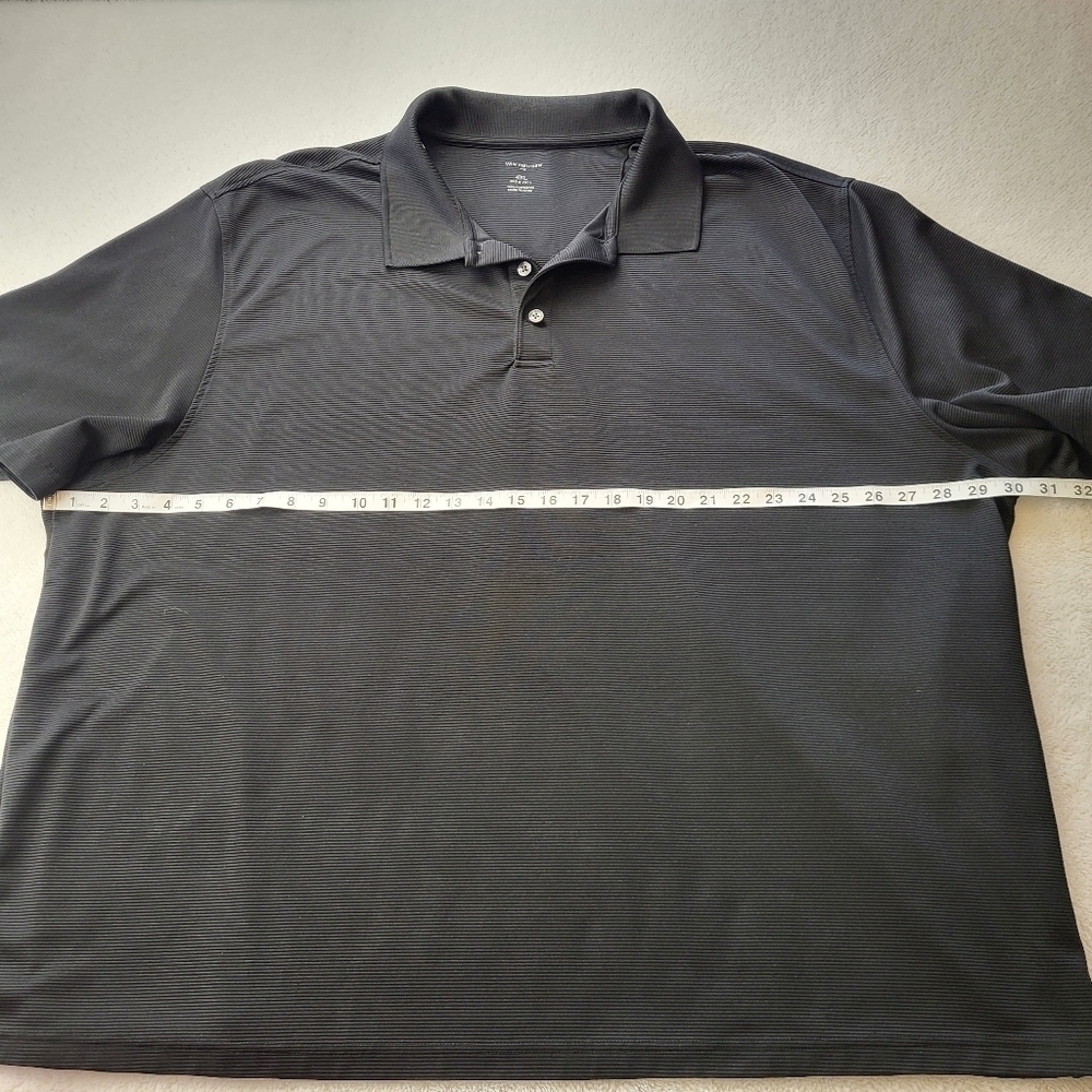 Van Heusen Black Polo Shirt Short Sleeves Men's Size 4X - Picture 6 of 6